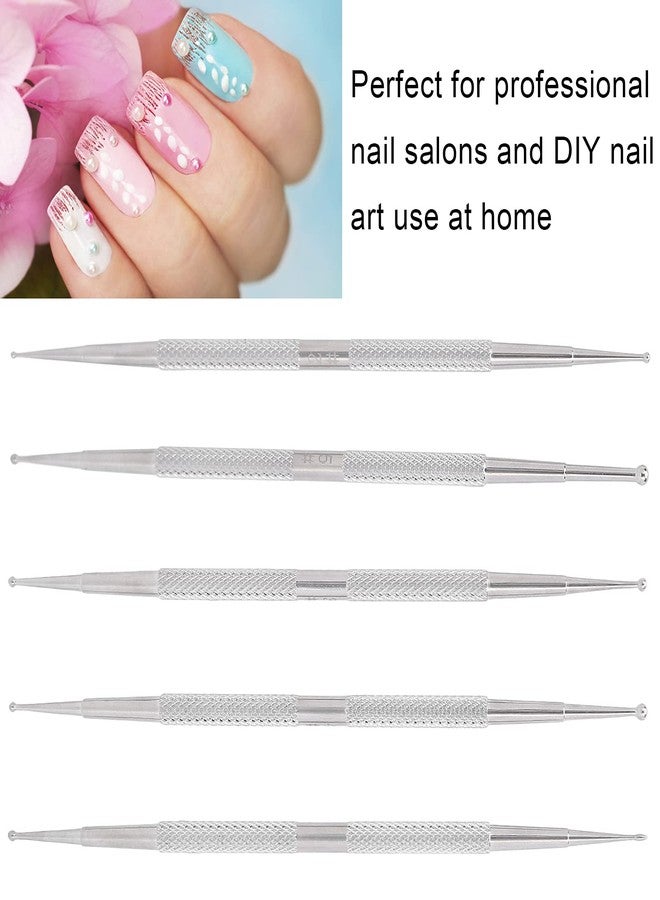 Kodrily Polish Dotting Tool, 5Pcs Nail Dotting Tools for Nail Art, Stainless Steel Double Ended Nail Embossing Tool Set for Precision Designs, DIY Decoration, Double Headed - Image 4